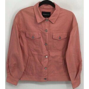 WHo What Wear Jacket Medium Rose Denim Button Down Long Sleeve New B28